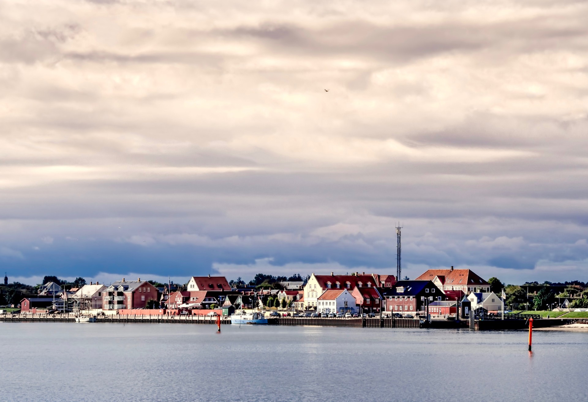 Nordby on the danish island fano seen from the ferry