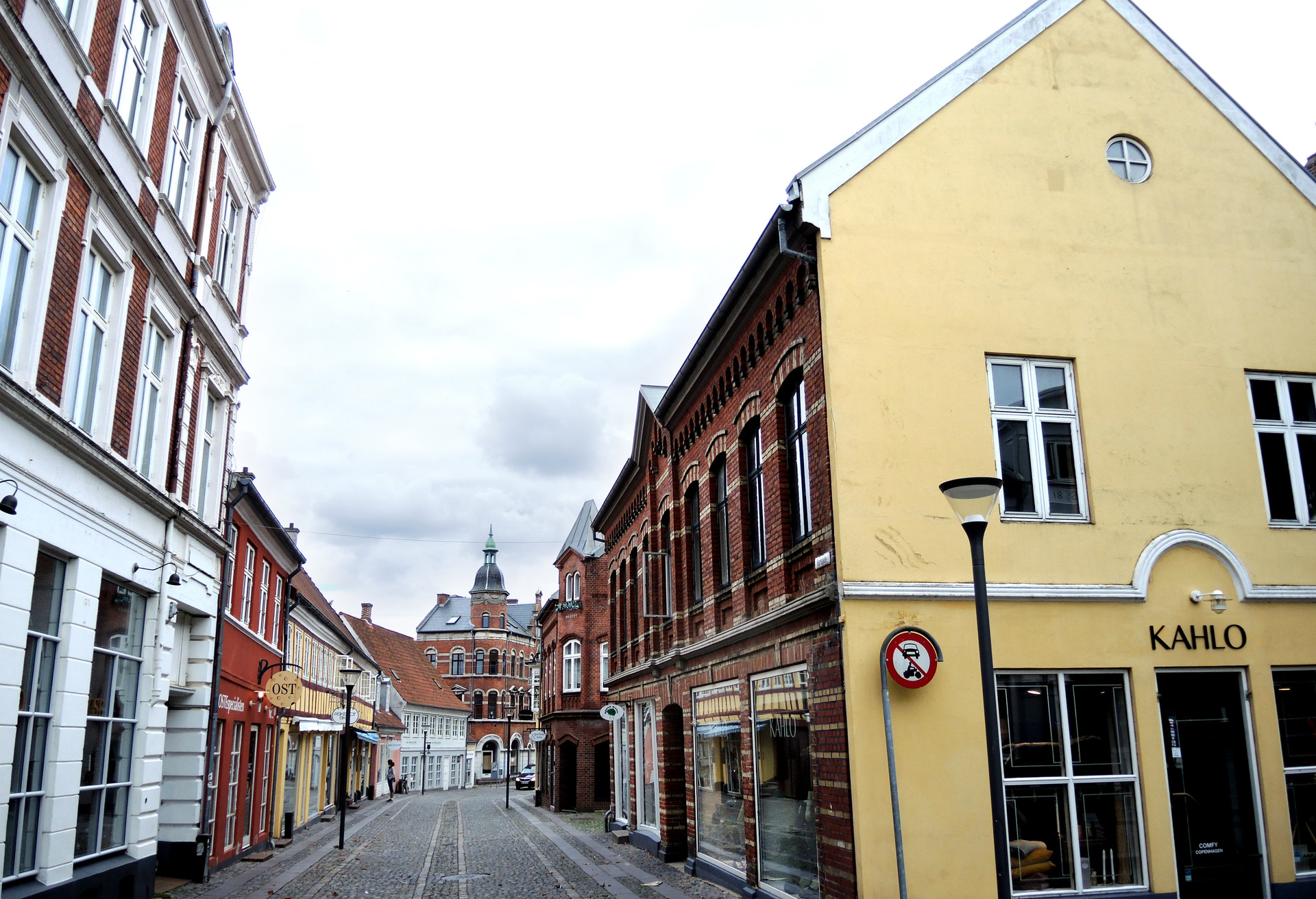 Colorful houses in Svenborg of Denmark