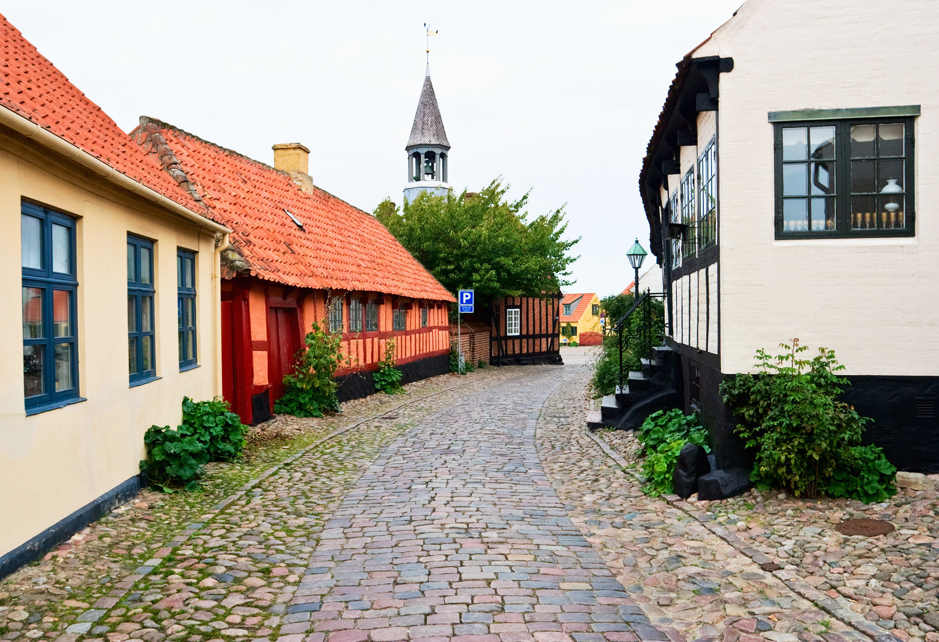 Cobblestone street in a small village