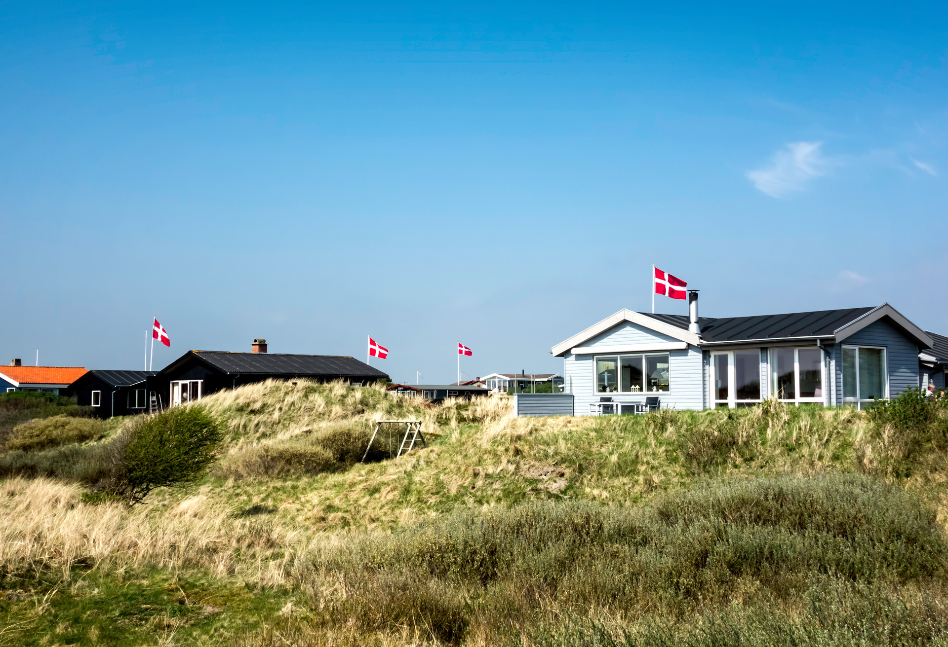 Summer houses at the island Fano in the Danish wadden sea