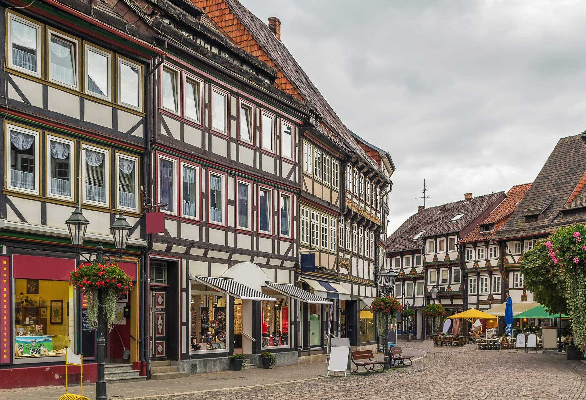 Ancient half-timbered houses in the downtown Einbeck, Germany