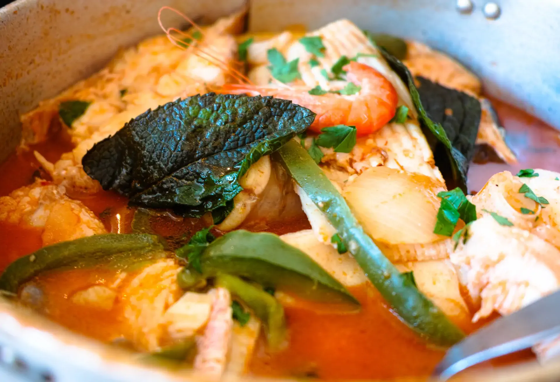 Caldeirada de peixe fish stew with herbs