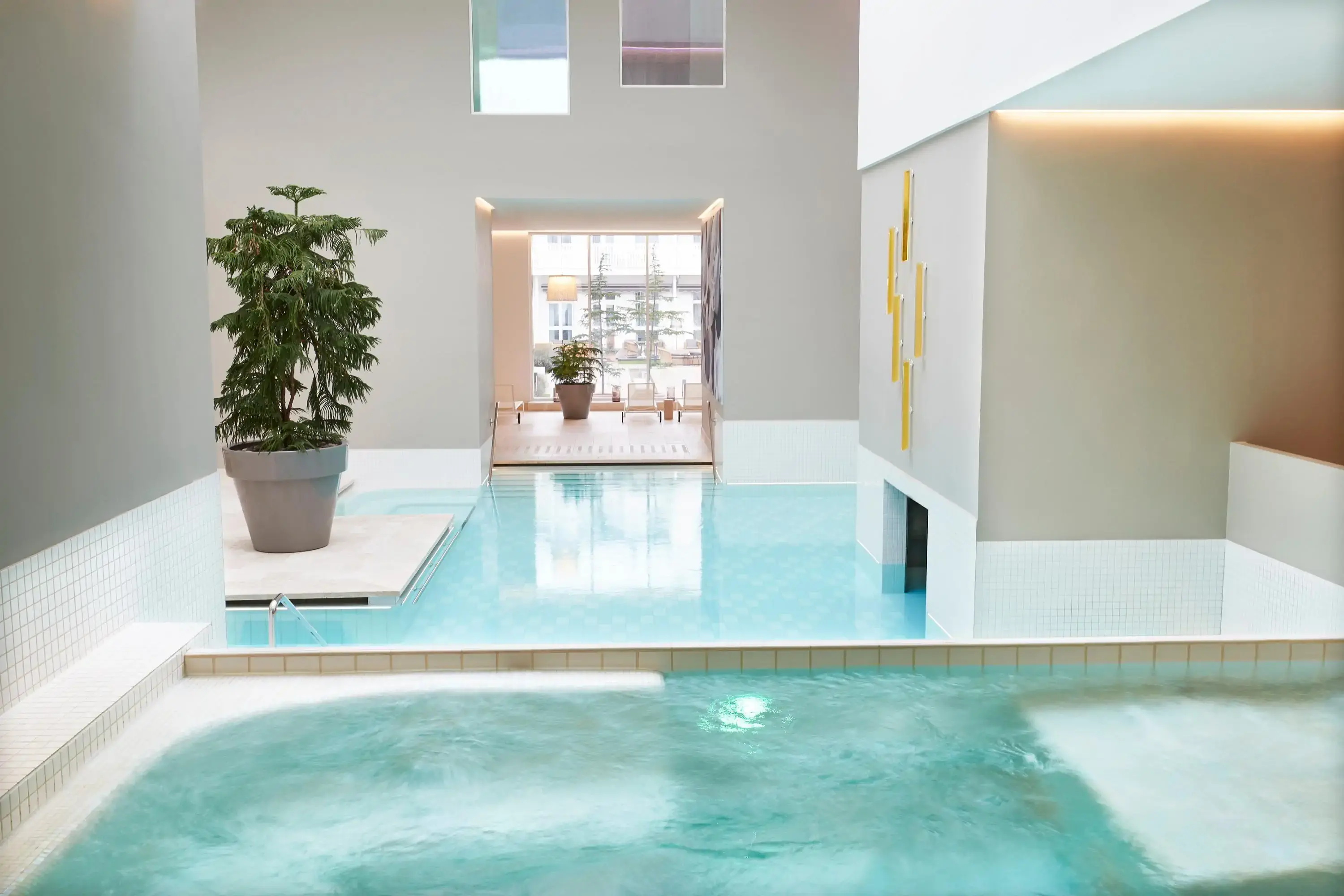 Modern spa with indoor pool in a hotel
