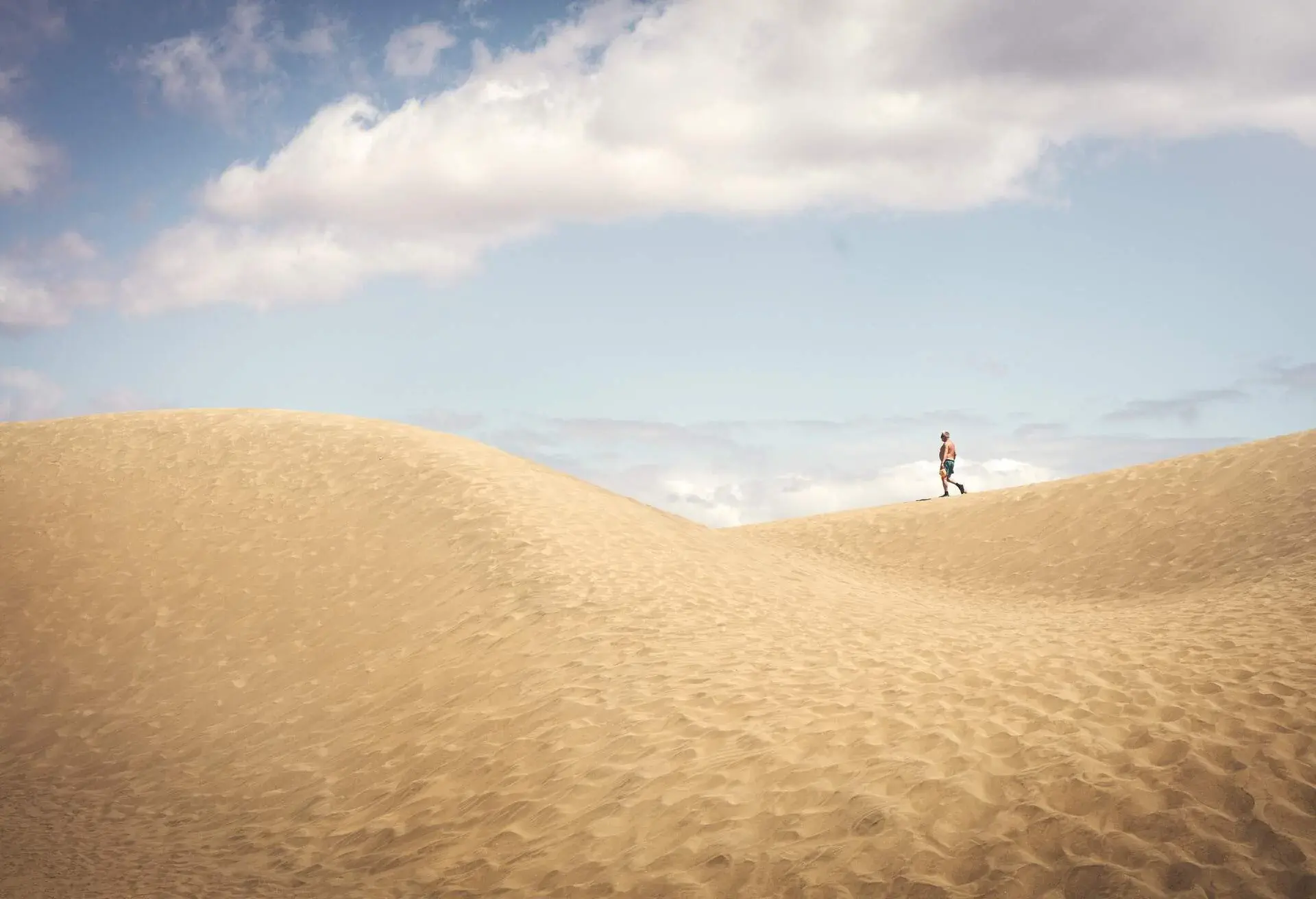 Blue sky and sand on the canary islands