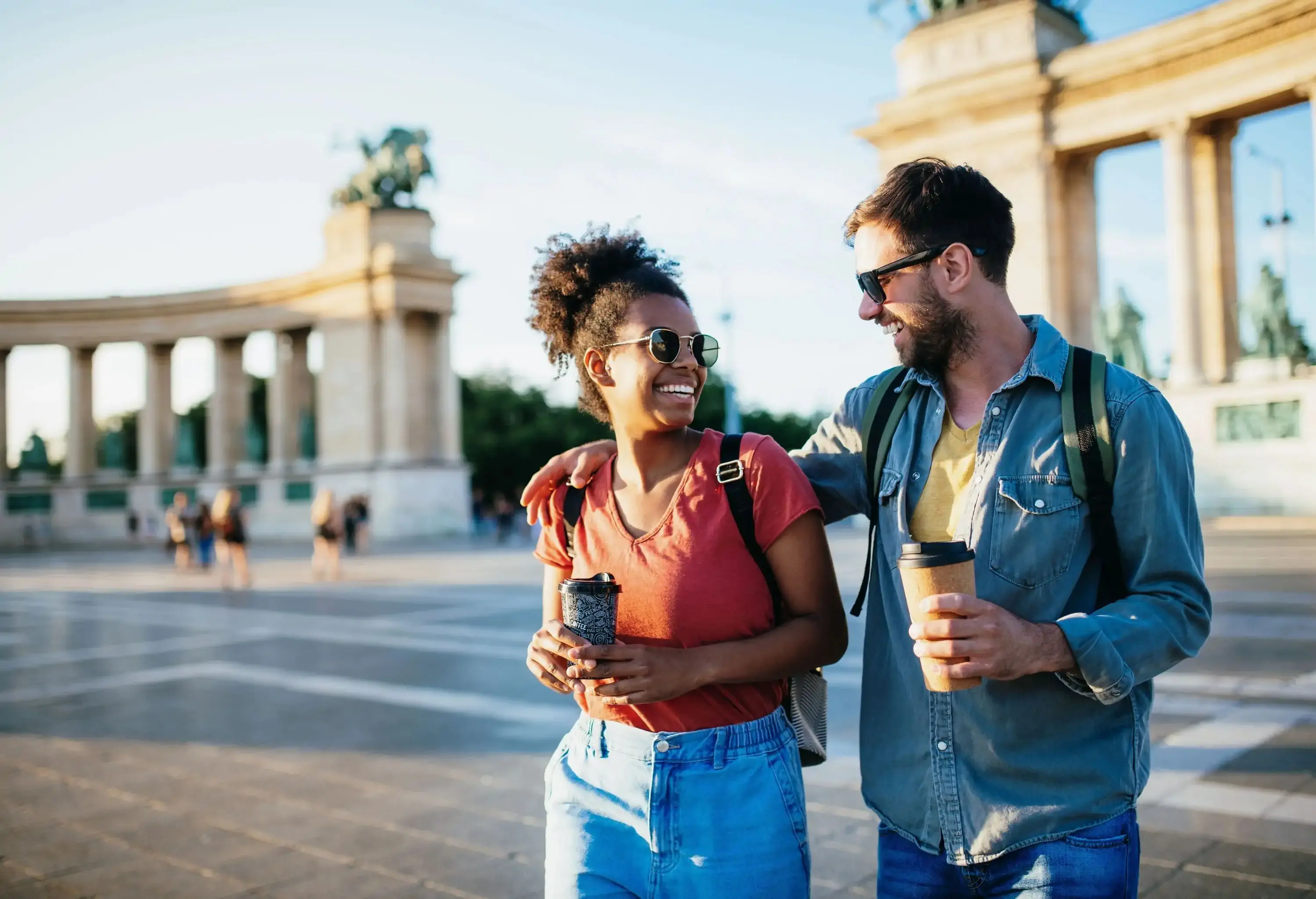 Couple travel throughout Europe