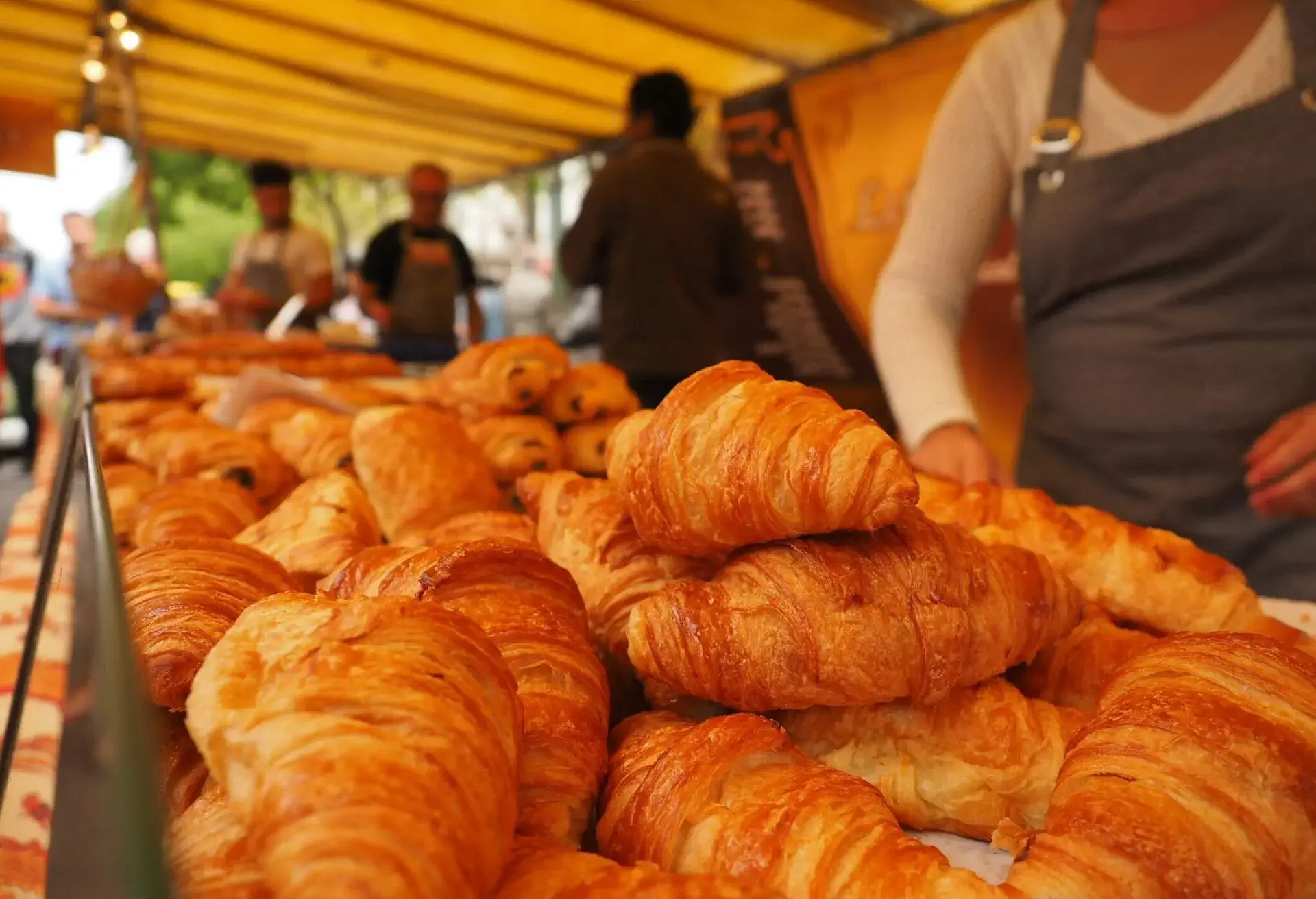 Croissants on a French market 