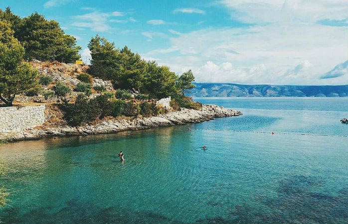 Grebisce strand i Kroatien