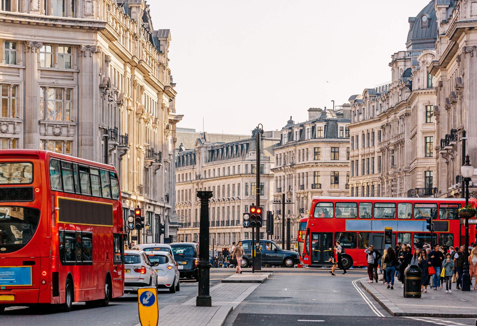 Regent Street and Oxford Street intersection in London, UK