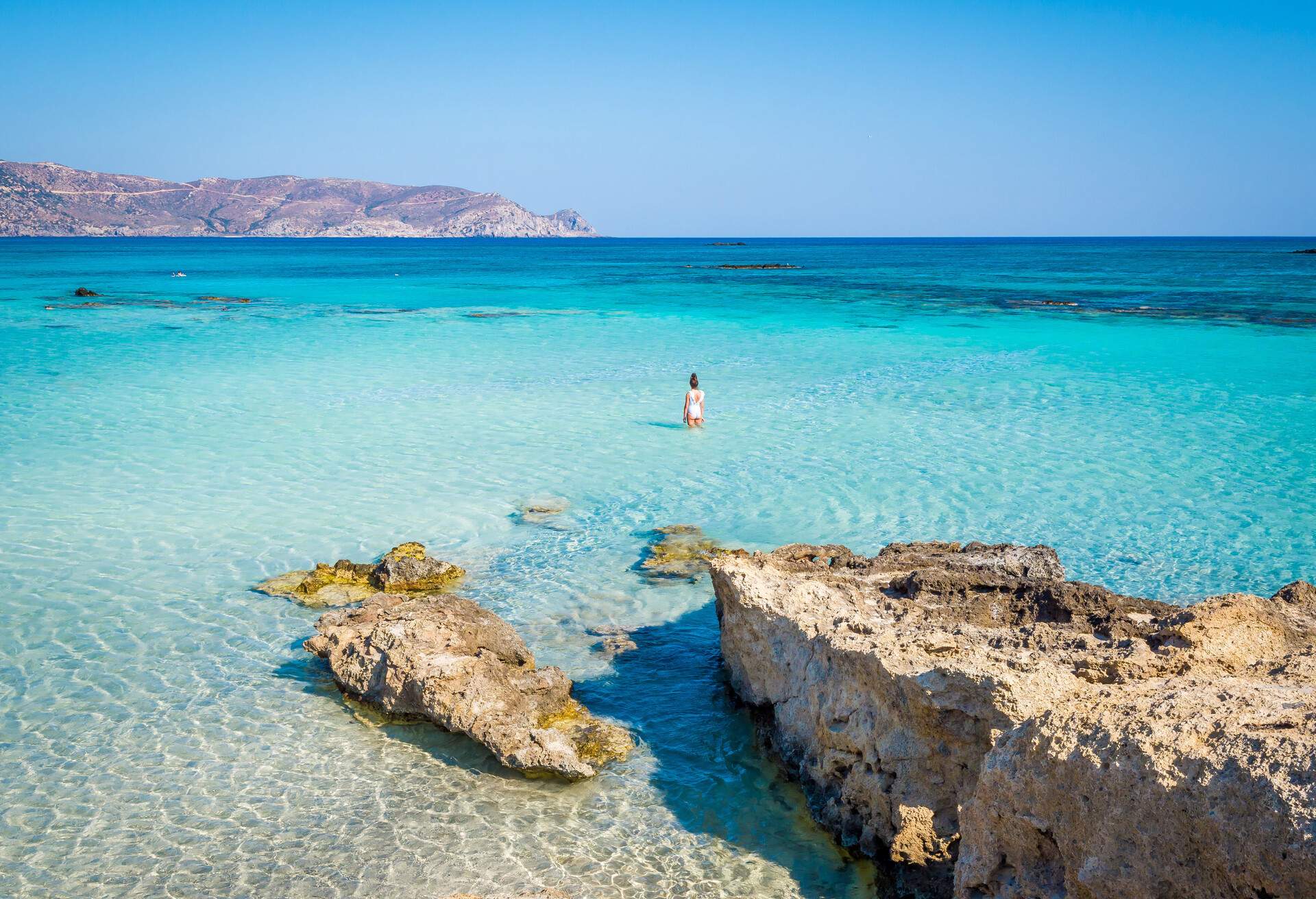 beach in greece blue water