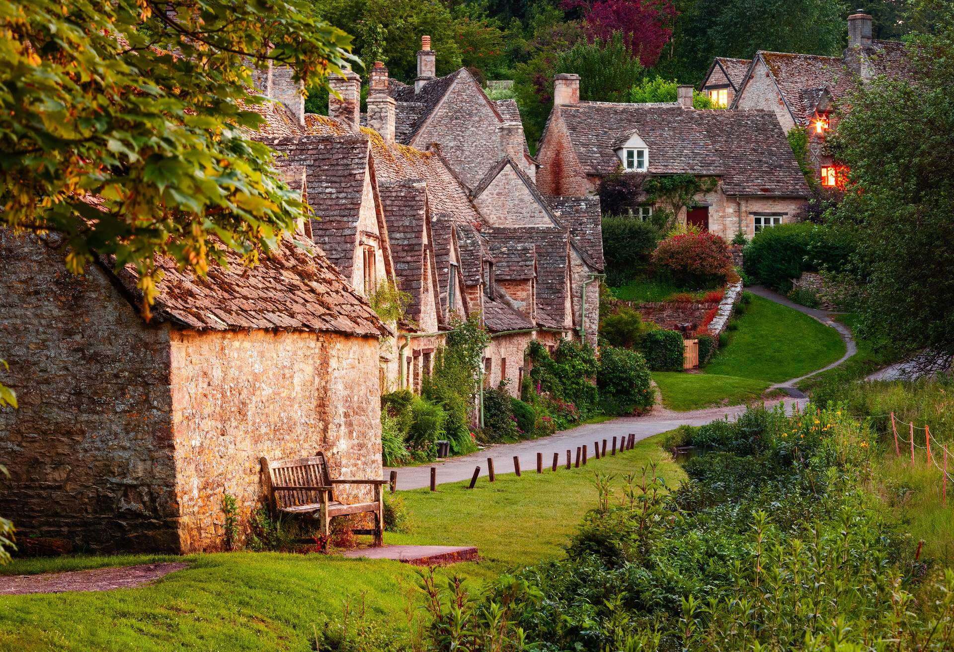 Arlington Row, Bibury, Cotswolds, Gloucestershire, England