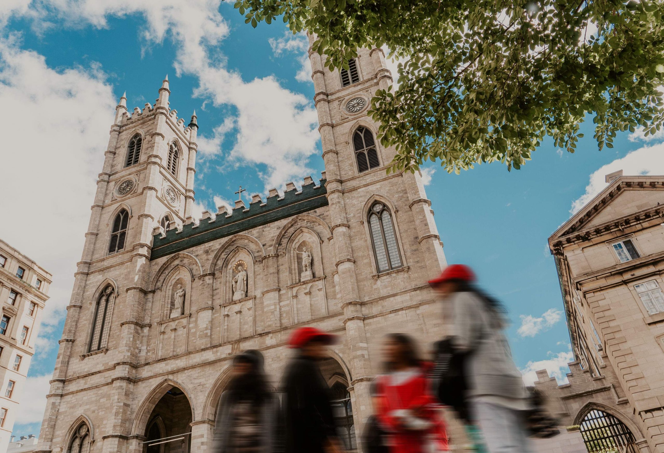 The Notre-Dame Basilica in Montreal, with its ornate Gothic Revival architecture, stunning stained glass windows, and imposing grandeur, stands as a testament to the rich cultural and religious heritage of Quebec, Canada.