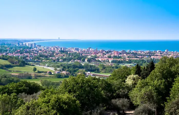 view of the Riviera Romagnola in the Adriatic coast in Italy