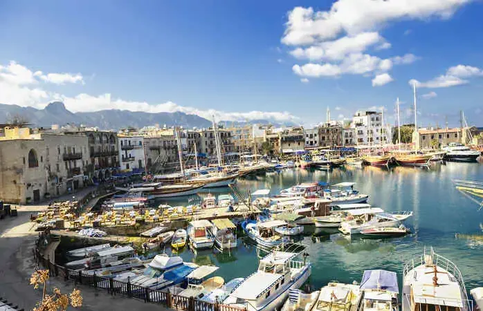 Kyrenia (Girne) Harbor in Turkish Republic of Northern Cyprus.