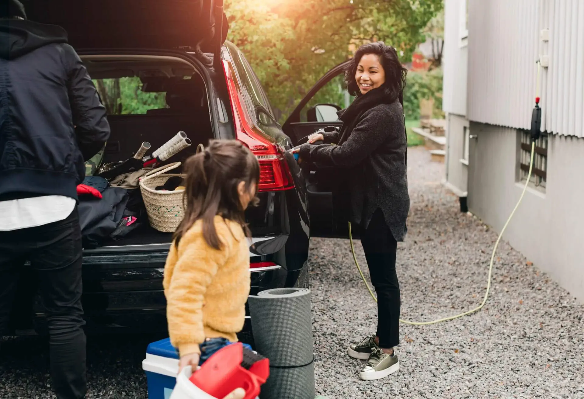 parent child vacation travel car