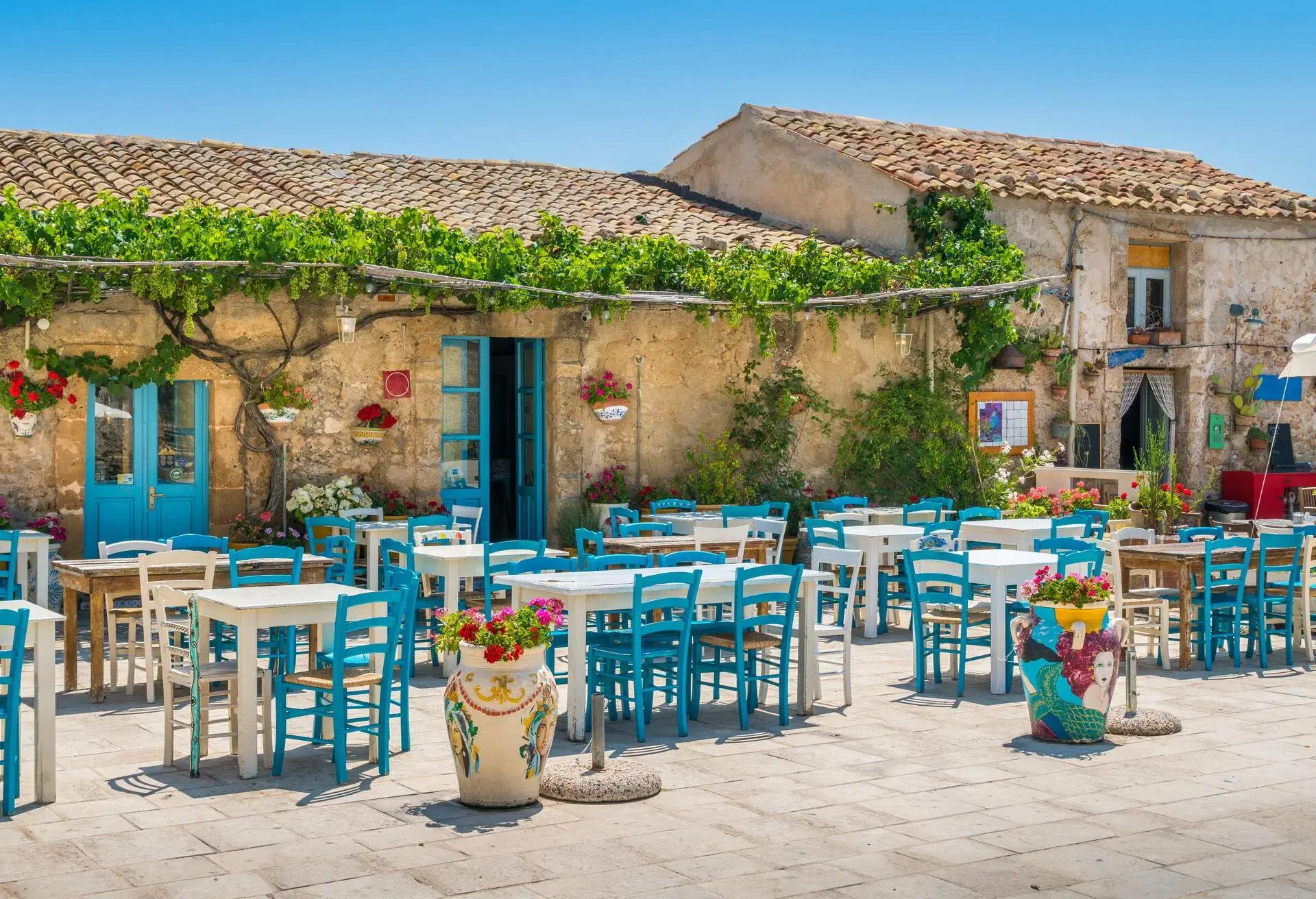 Marzamemi town square in Sicily, Italy