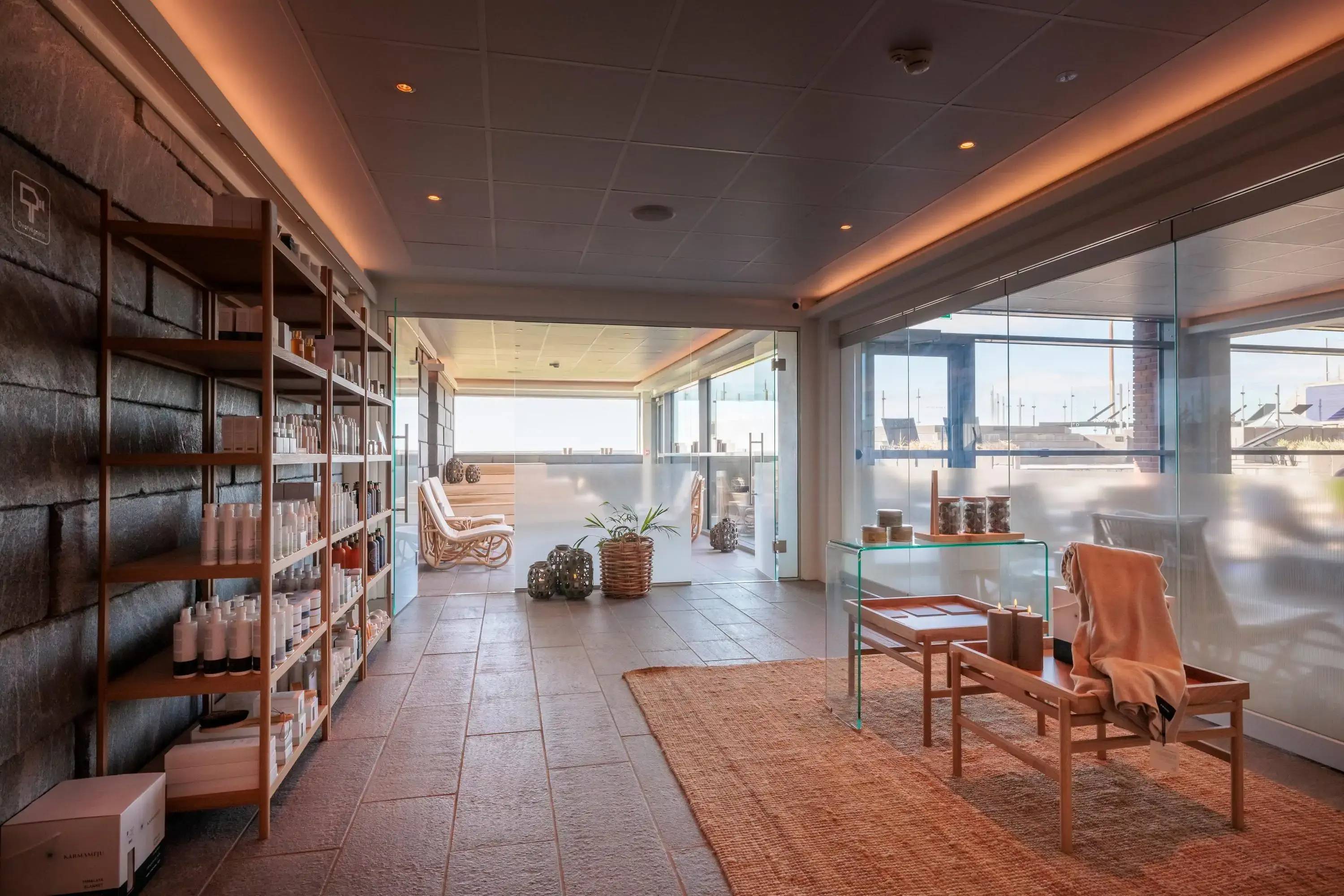 Interior of a contemporary spa boutique