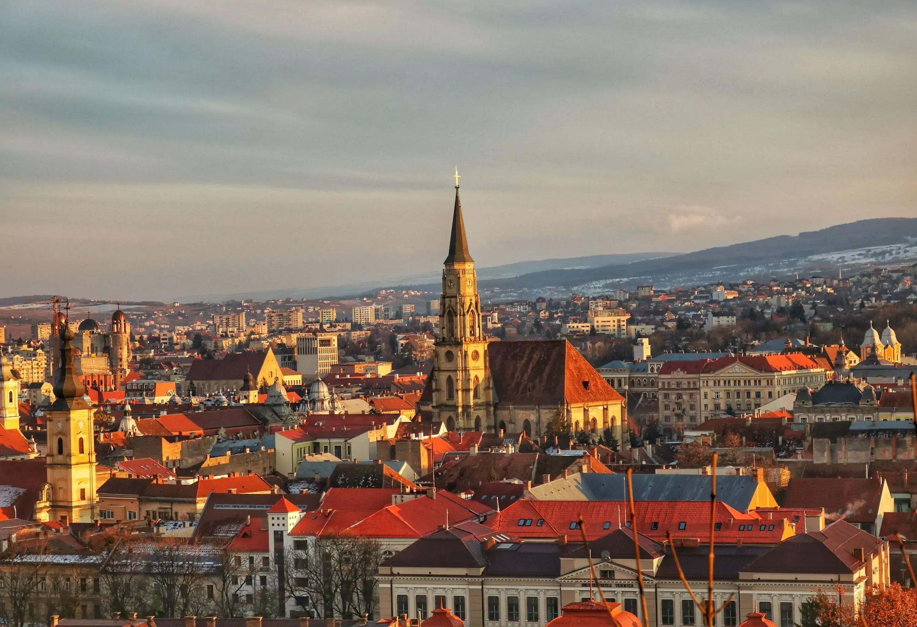 An ancient city skyline steeped in history and enriched by its well-preserved architecture.