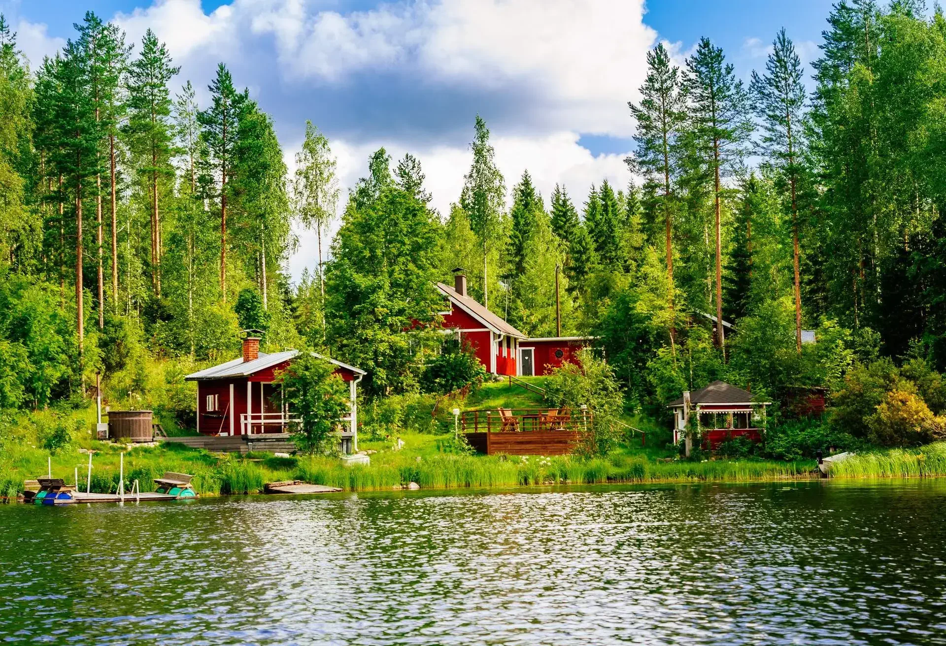 Summer in sweden in a small cottage by the lake
